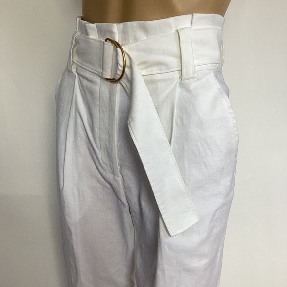 A.L.C. Diego Paper Bag Waist Linen Blend Crop Pants sz 0 - Picture 5 of 7